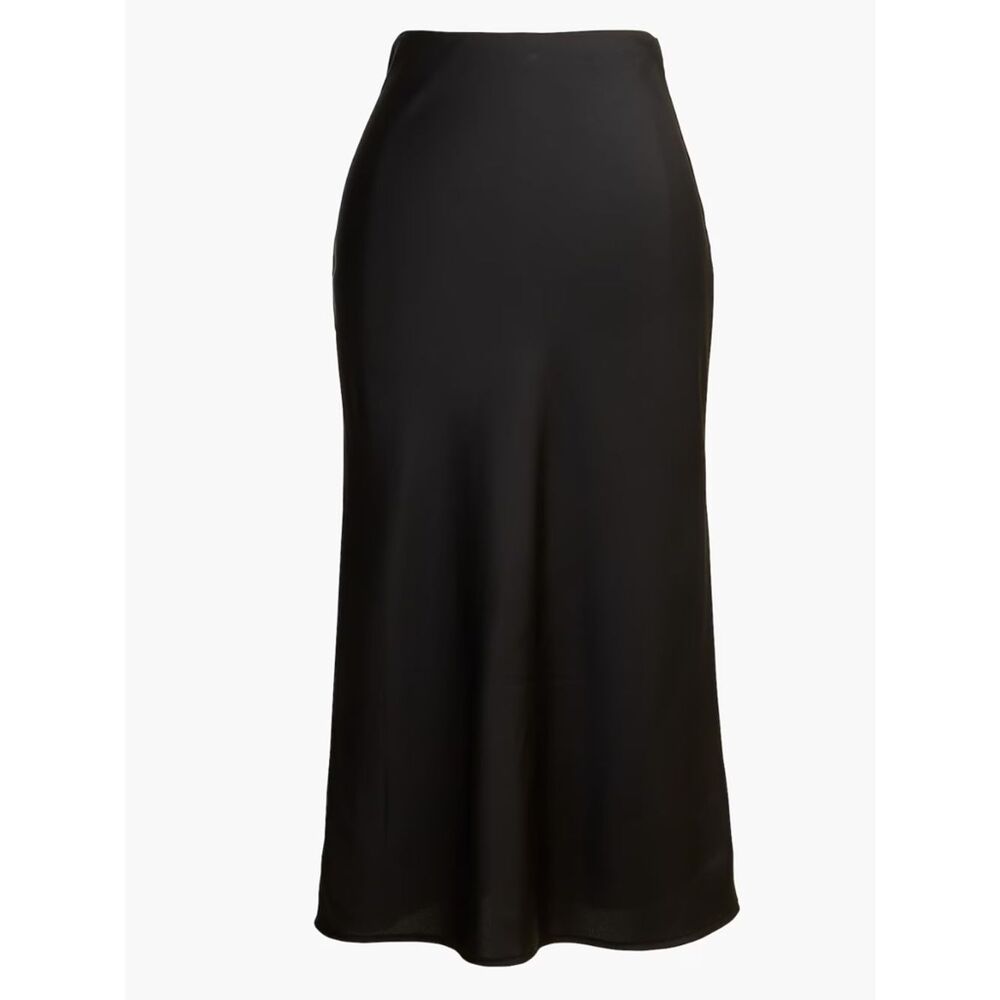 J.Crew XXS Black Satin Slip MIDI Skirt